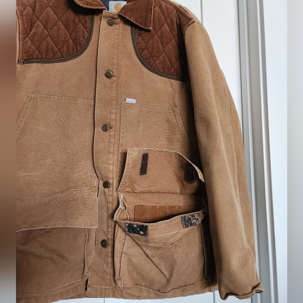 Carhartt Vintage Shooting Jacket Men L Corduroy Hunting Patches Blanket Lined - Picture 4 of 14